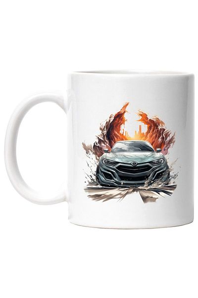 INOVATIX Personalized white mug, Car, City, Blocks, Waves, Road, Speed, INOVATIX®. 330ml