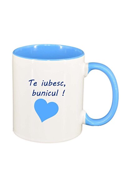 INOVATIX Cana alba personalizata, Te iubesc..., interior albastru, D1027, INO...