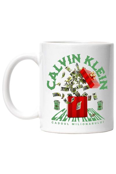 INOVATIX Personalized white mug, _Calvin Klein_ - Millionaire's Gift, INOVATIX®. 330ml