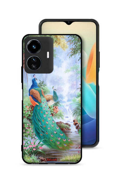 Tolwak غطاء حماية لهاتف Vivo Y77e 5G بنقشة الطاووس