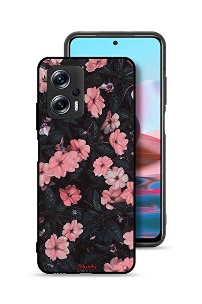 Tolwak غطاء حماية لهاتف شاومي ريدمي نوت 11T برو بلس 5G - لون الخوخ والورود الصغيرة