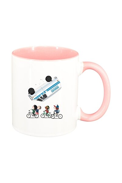 INOVATIX Cană albă personalizată, Stranger Things, roz interior, D1300, INOVATIX®. 330ml