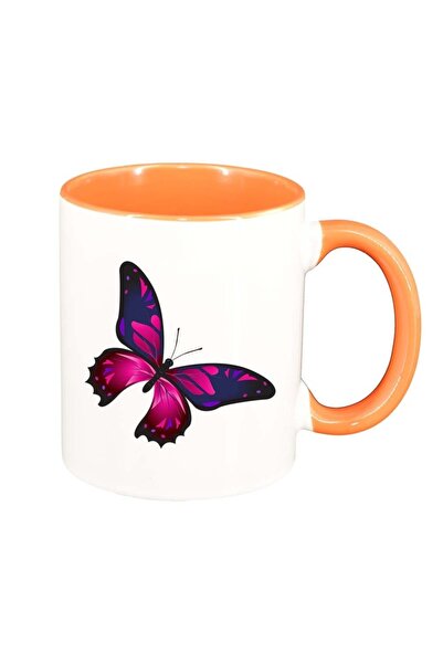 INOVATIX Cana alba personalizata, Butterfly, interior portocaliu, D959, INOVA...