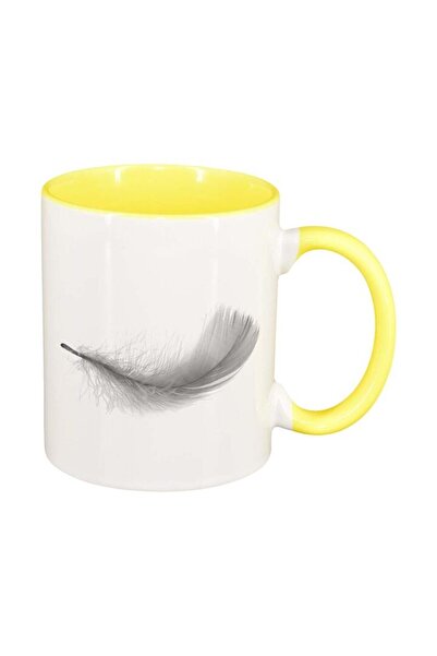 INOVATIX Cana alba personalizata, Feather, interior galben, D231, INOVATIX®. ...