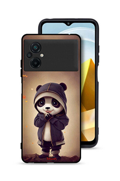 Tolwak Xiaomi Poco M5 4G Protective Case Cover Cute Little Panda