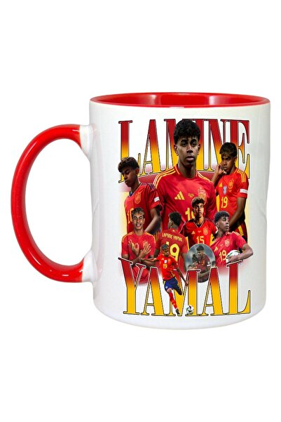 INOVATIX Cana Alba Personalizata, Yamal Lamine Spania, Maner Si Interior Rosu...