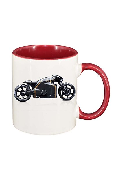 INOVATIX Cana alba personalizata, Motor, interior rosu, D63, INOVATIX®. 330ml