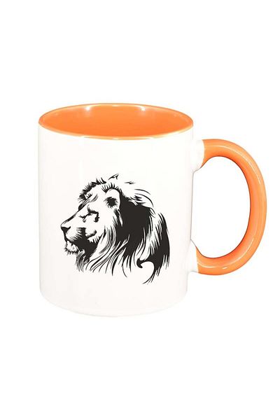 INOVATIX Personalized white mug, Zodiac sign, orange interior, D154, INOVATIX®. 330ml
