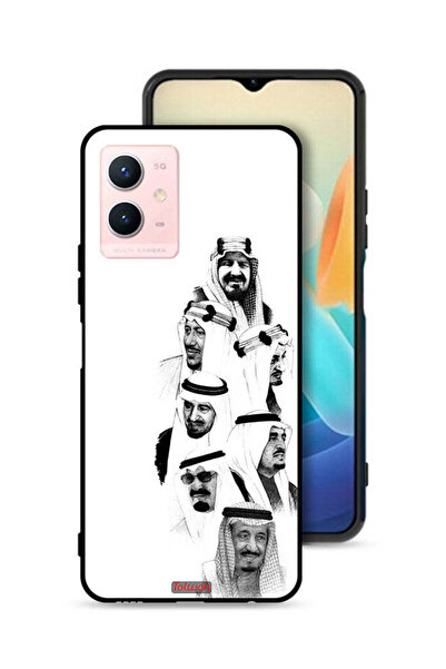 Tolwak غطاء حماية لهاتف فيفو Y33s 5G، تصميم ملوك السعودية، أسود وأبيض