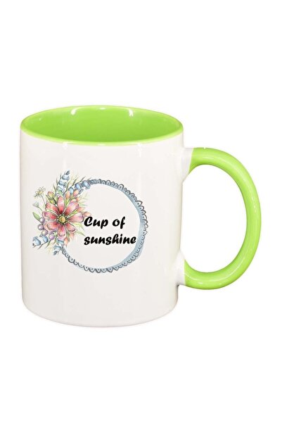 INOVATIX Cana alba personalizata, Flori, Cup of sunshine, interior verde desc...