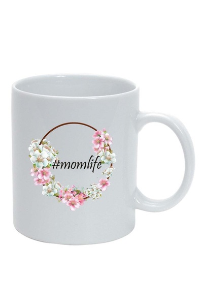 INOVATIX Εξατομικευμένη λευκή κούπα, Λουλούδια, #momlife, λευκό, D1041, INOVA...
