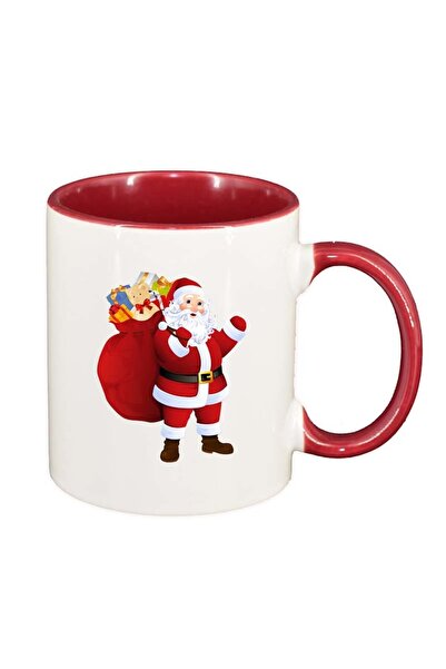 INOVATIX Cana alba personalizata, Mos Craciun, interior rosu, D163, INOVATIX®...