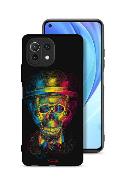Tolwak غطاء حماية لهاتف شاومي مي 11 لايت بتصميم جمجمة وقبعة ملونة وفن خيالي