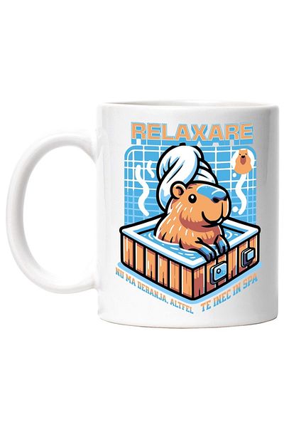 INOVATIX Personalized white mug, hamster at the spa, don't bother me relaxing, INOVATIX®. 330ml
