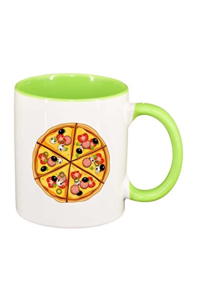 INOVATIX Cana alba personalizata, Pizza, interior verde deschis, D410, INOVAT...