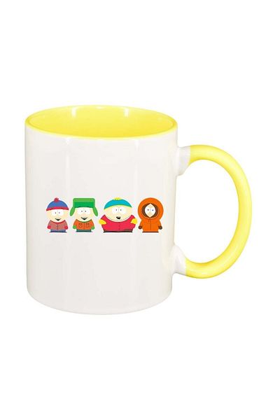 INOVATIX Personalized white mug, Cartoon, South Park, yellow interior, D744, INOVATIX®. 330ml