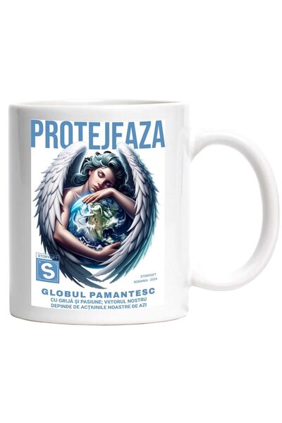 INOVATIX Cana alba personalizata, Protejeaza Globul Pamantesc - Inger, Schimb...