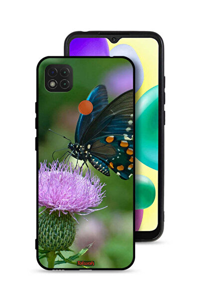 Tolwak غطاء حماية Xiaomi Redmi 9C غطاء واقي على شكل فراشة يجلس على زهرة