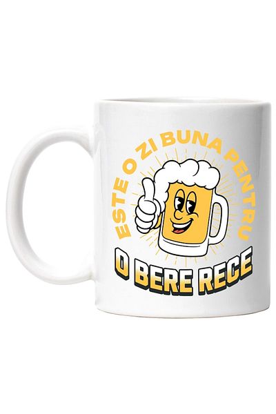 INOVATIX Personalized white mug, Happy Beer Mug It's A Good Day For A Cold Beer, INOVATIX®. 330ml