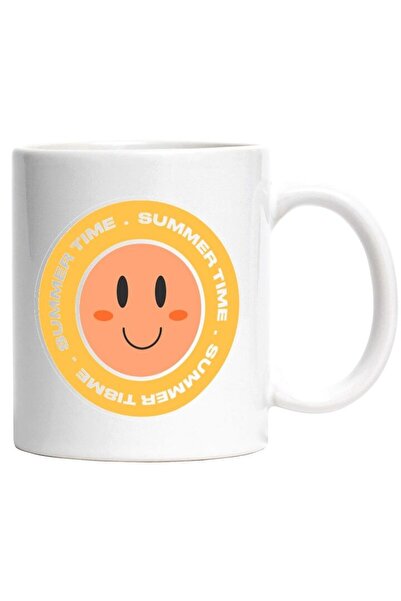 INOVATIX Cana alba personalizata, Mesaj In Engleza Summer Time, Vara, Soare, ...