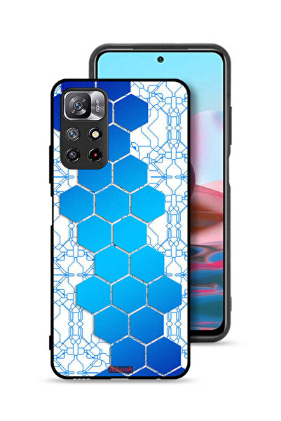 Tolwak غطاء حماية لهاتف شاومي ريدمي نوت 11 4G بنمط شبكة أيقونات سداسية الشكل