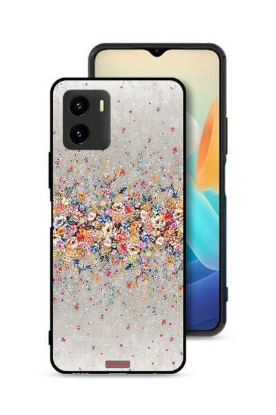 Tolwak غطاء حماية لهاتف Vivo Y15s مع زهور صغيرة وفن تجريدي