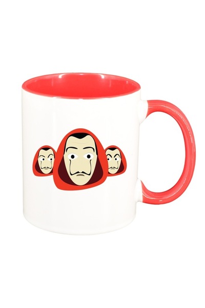 INOVATIX Εξατομικευμένη λευκή κούπα, La Casa De Papel, κόκκινο εσωτερικό, D14...