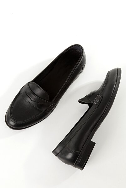 Modabuymus Sanra Black Genuine Leather Soft Ballerina Masculine Shoes