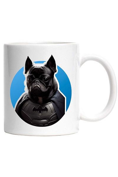 INOVATIX Personalized white mug, Dog, Batman, Costume, Superheroes, DC, INOVATIX®. 330ml