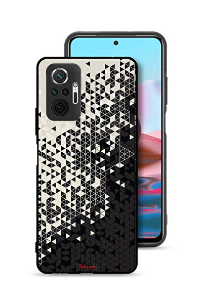 Tolwak غطاء حماية لهاتف شاومي ريدمي نوت 10 برو 4G بنمط مثلث فني رقمي