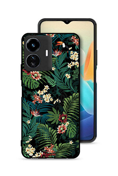 Tolwak غطاء حماية لهاتف Vivo Y77e 5G بنقشة أوراق استوائية