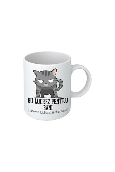 INOVATIX Personalized white mug, personalized I work for money, Maxx, 325 ml, INOVATIX®. 330ml