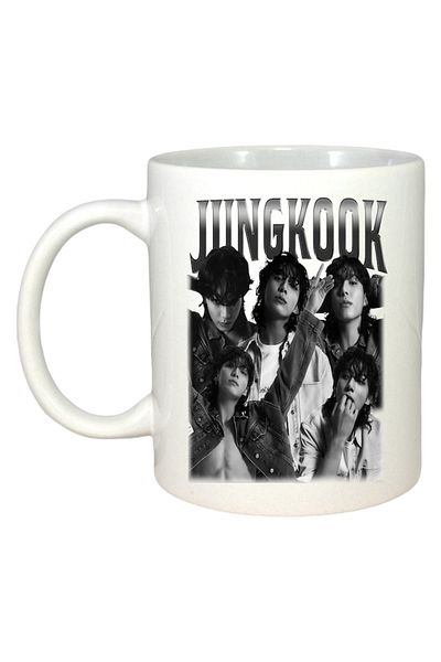 INOVATIX Personalized White Mug, Jungkook Band 6, White Handle and Interior, ®. 330ml