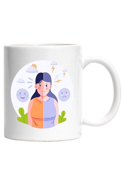 INOVATIX Personalized white mug, Duality, Sun, Happiness, Sadness, Storm, Emotions, INOVATIX®. 330ml