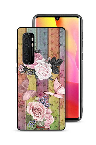 Tolwak غطاء حماية لهاتف شاومي مي نوت 10 لايت بنقشة فراشات الخوخ والورود