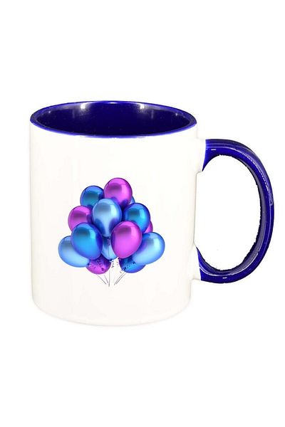 INOVATIX Cana alba personalizata, Balloon, interior albastru inchis, D310, INOVATIX®. 330ml