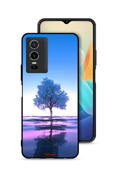 Tolwak غطاء حماية لهاتف Vivo Y76 5G بتصميم شجرة نيون وانعكاس مائي فني رقمي