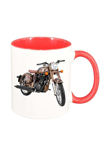 INOVATIX Εξατομικευμένη λευκή κούπα, Old School, κόκκινο εσωτερικό, D18, INOV...