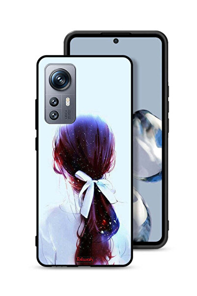Tolwak غطاء حماية لهاتف Xiaomi 12S بتصميم ربطة شعر مع رباط شعر وفن فتاة