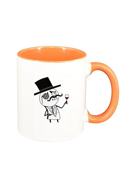 INOVATIX Personalized white mug, Meme Funny, orange interior, D1399, INOVATIX®. 330ml