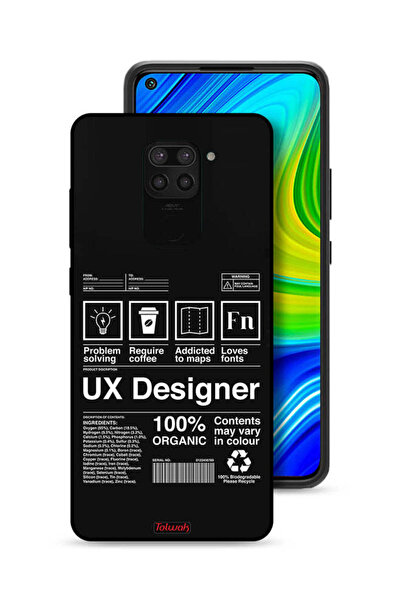 Tolwak غطاء حماية لهاتف شاومي ريدمي نوت 9، ملصق مصمم تجربة المستخدم