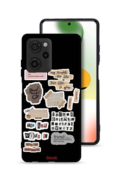 Tolwak غطاء حماية لهاتف شاومي بوكو X5 برو مع ملصقات عبارات الحظ السعيد