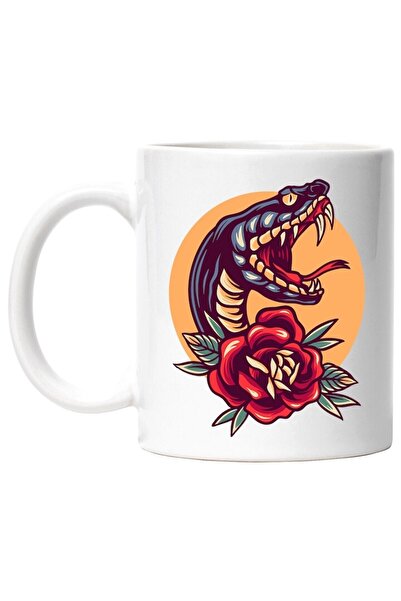 INOVATIX Cana alba personalizata, Sarpe, Soare, Colti, Floare, Trandafir, Fru...