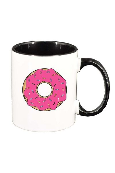 INOVATIX Personalized white mug, Doughnut, black interior, D415, INOVATIX®. 330ml