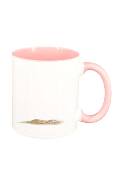 INOVATIX Персонализирана бяла чаша, пясъчен цвят, розов интериор, D215, INOVA...