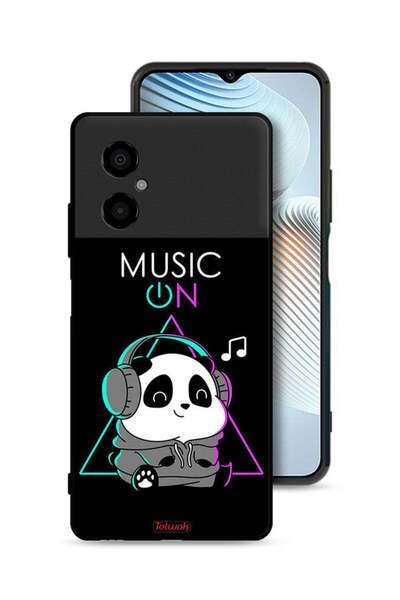 Tolwak غطاء حماية Xiaomi Poco M4 5G بطبعة موسيقى الباندا