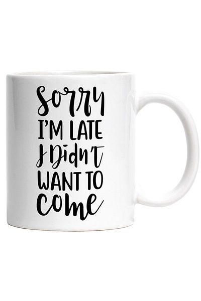 INOVATIX Personalized white mug, for those who didn't want to come to work - late, INOVATIX®. 330ml