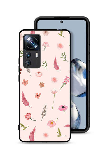 Tolwak Xiaomi 12T Pro Protective Case Cover Leaves And Roses Pattern