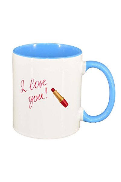 INOVATIX Cana alba personalizata, Love, interior albastru, D394, INOVATIX®. 3...