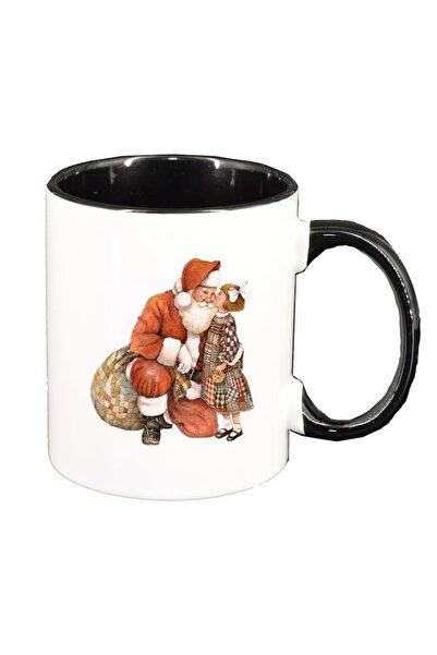 INOVATIX Cana alba personalizata, Mos Craciun, interior negru, D167, INOVATIX...